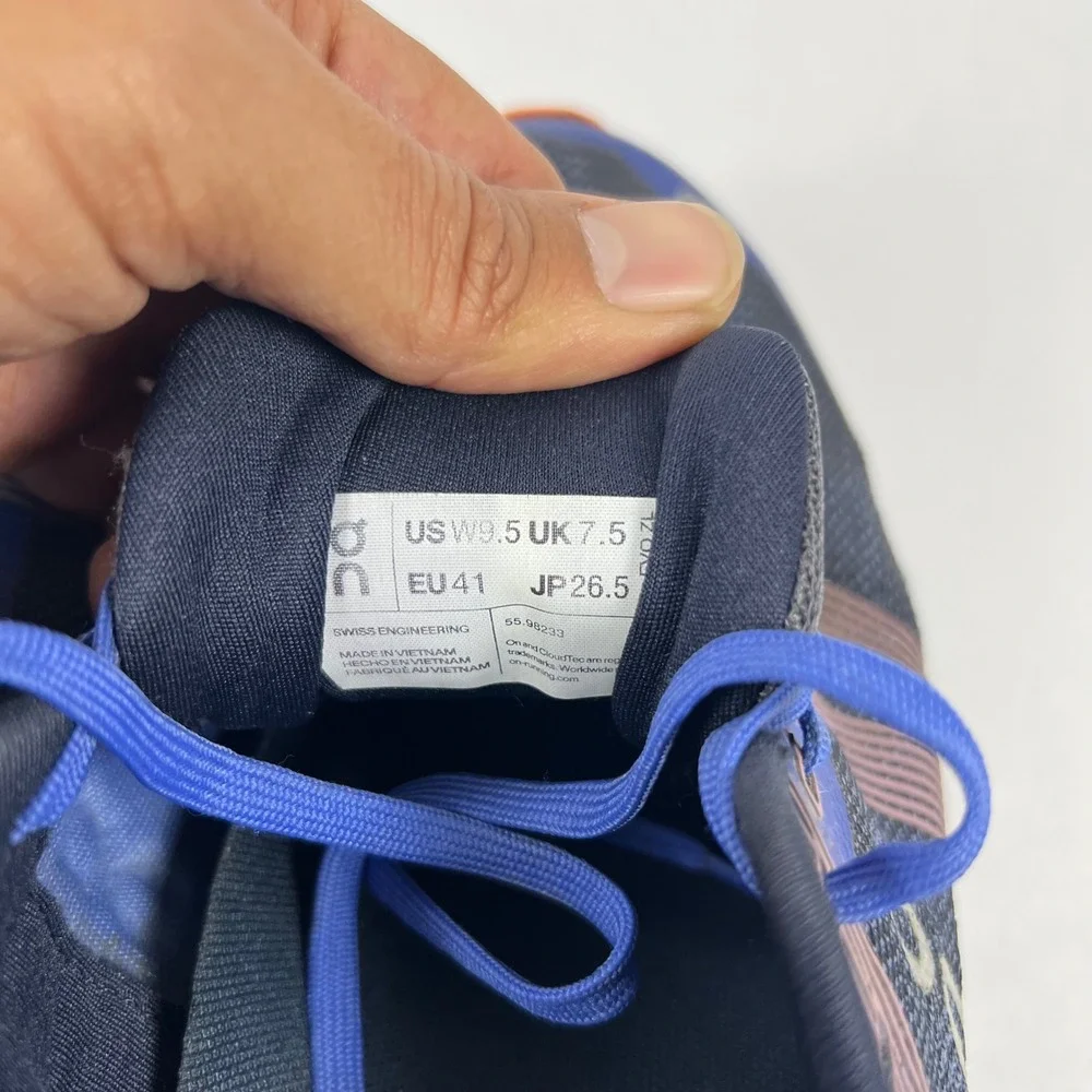 On Cloudgo Running Shoes Mens 9.5 Navy Orange Lightweight CloudTec Sneakers